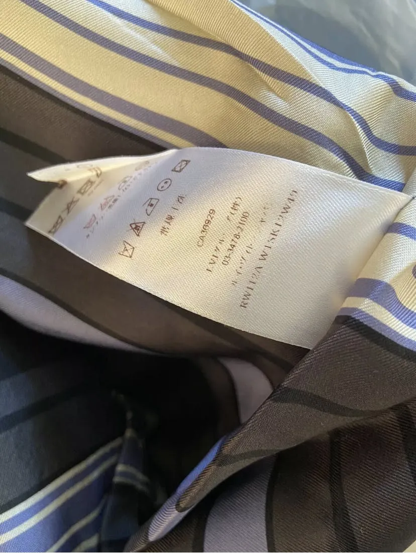 00's French Blue Metallic Striped Skirt by Louis Vuitton