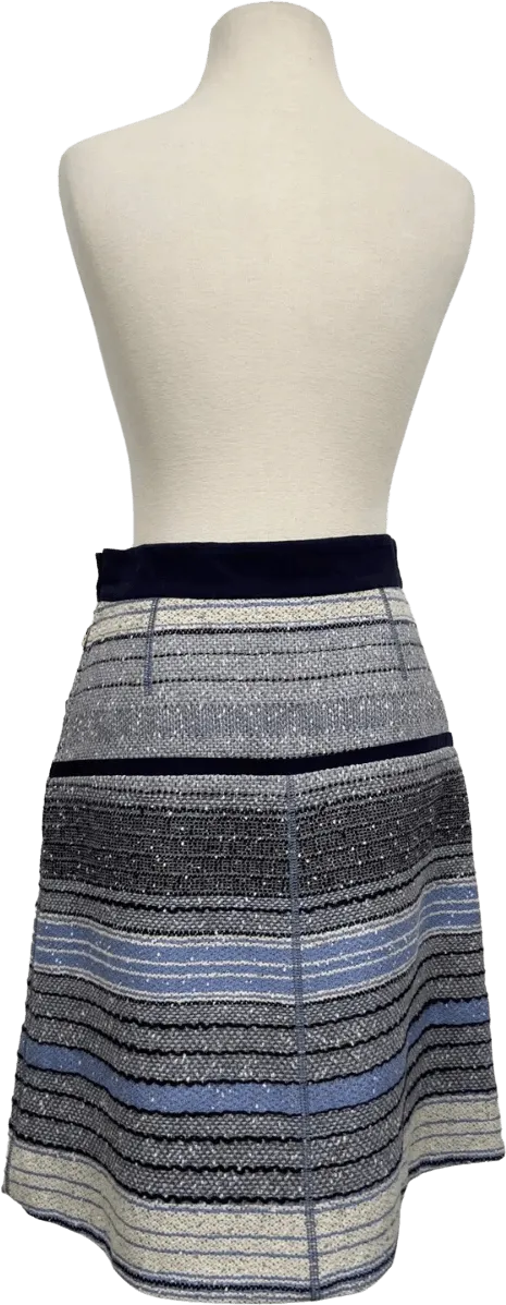 00's French Blue Metallic Striped Skirt by Louis Vuitton