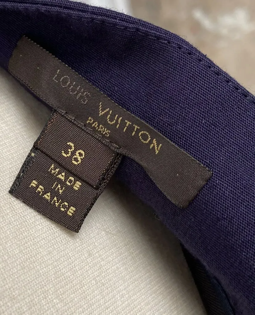 00's French Blue Metallic Striped Skirt by Louis Vuitton