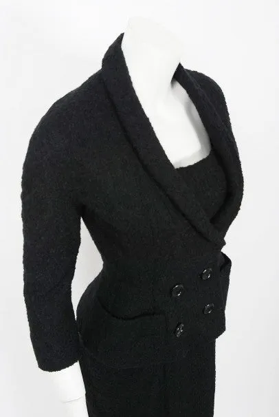 1952 Christian Dior Haute-Couture Wool Cocktail Dress & Double-Breasted Jacket