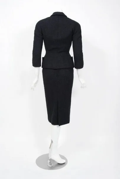 1952 Christian Dior Haute-Couture Wool Cocktail Dress & Double-Breasted Jacket