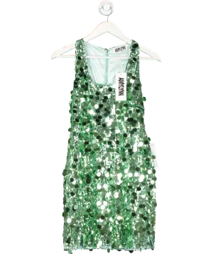 Amy Lynn London Green Oceane Sequin Disc Dress UK 8