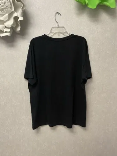 Authentic GUCCI LOGO interlocking T-shirt Black cotton Made in Italy Size XL