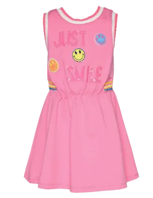 Baby Sara “Just Smile” Sequin Emoji Face Dress