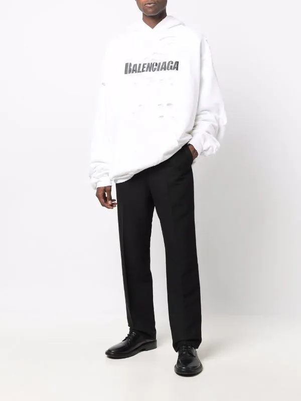 Balenciaga Destroyed Hoodie White
