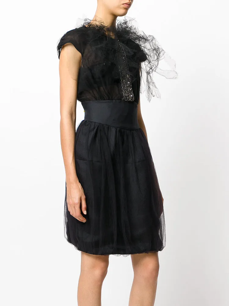 Black Embellished Silk Dress
