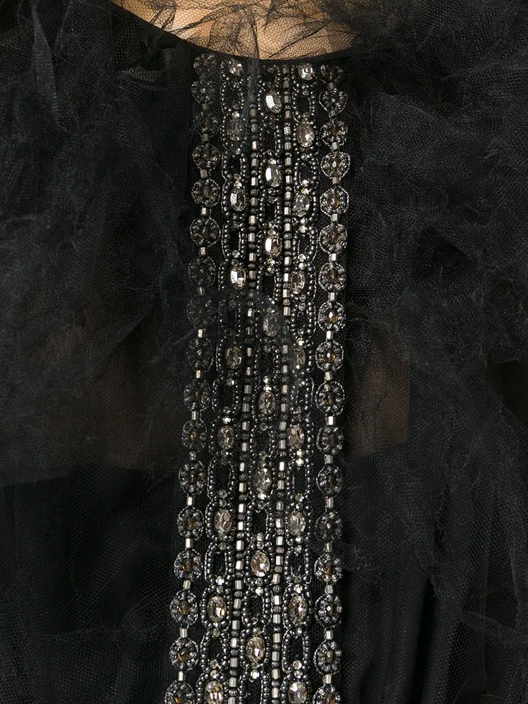 Black Embellished Silk Dress