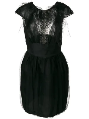 Black Embellished Silk Dress