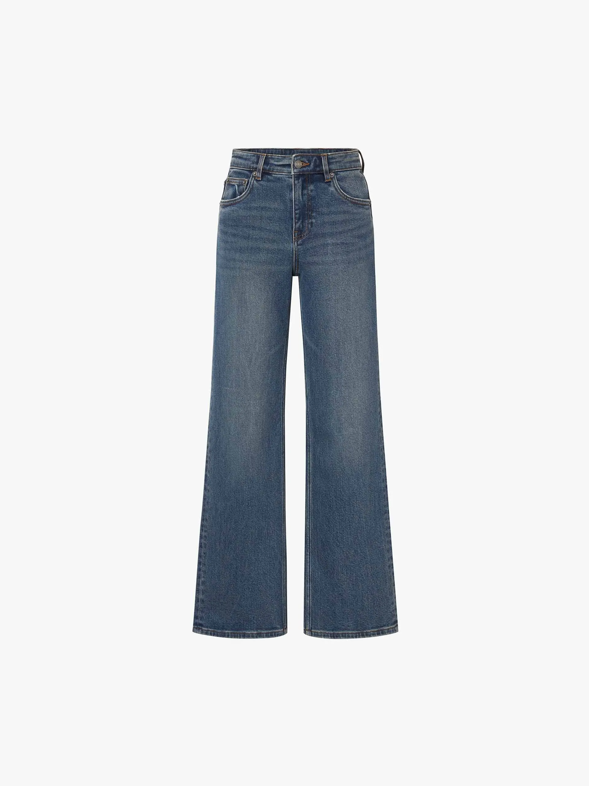 Blue Washed Straight Jeans