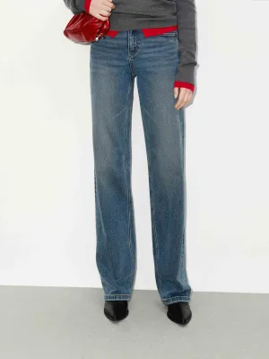 Blue Washed Straight Jeans