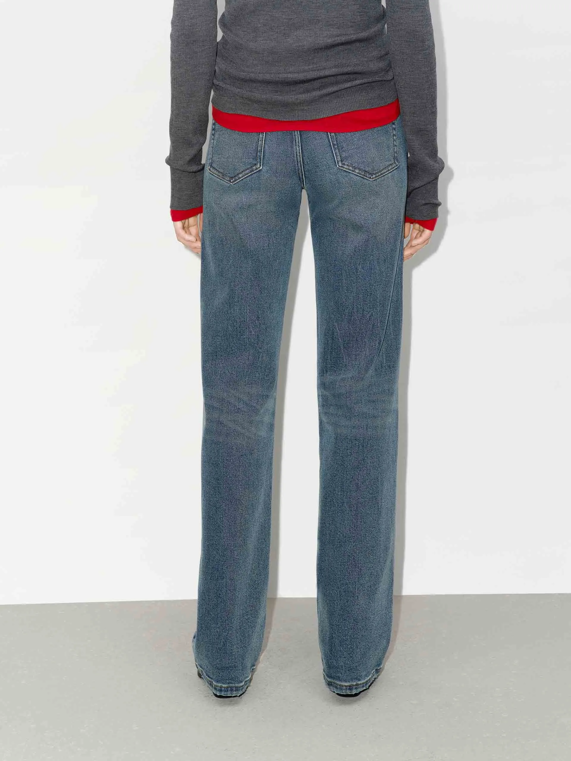 Blue Washed Straight Jeans