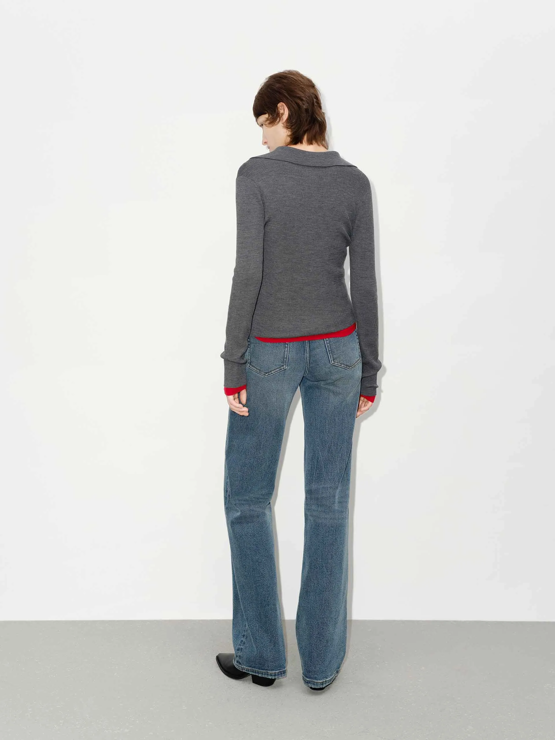 Blue Washed Straight Jeans