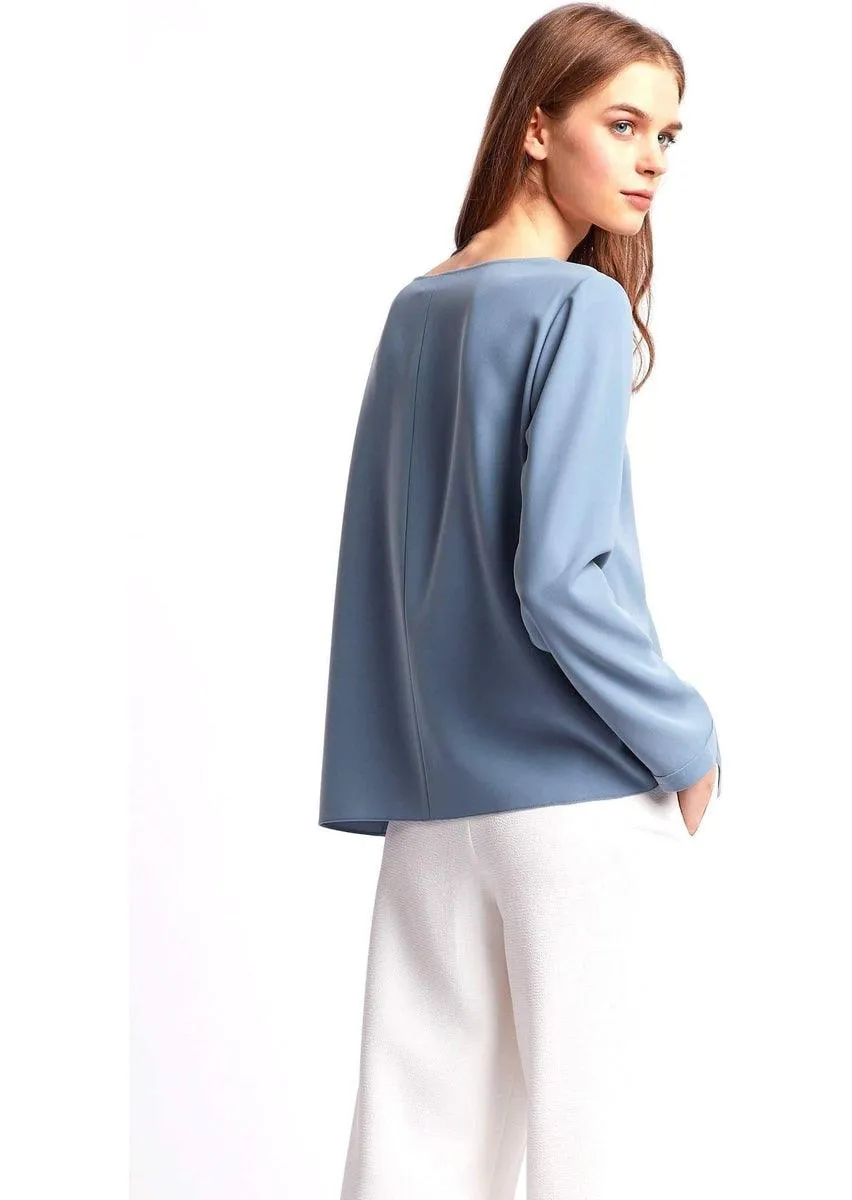 Blusa in Poly con Lembo Diagonale