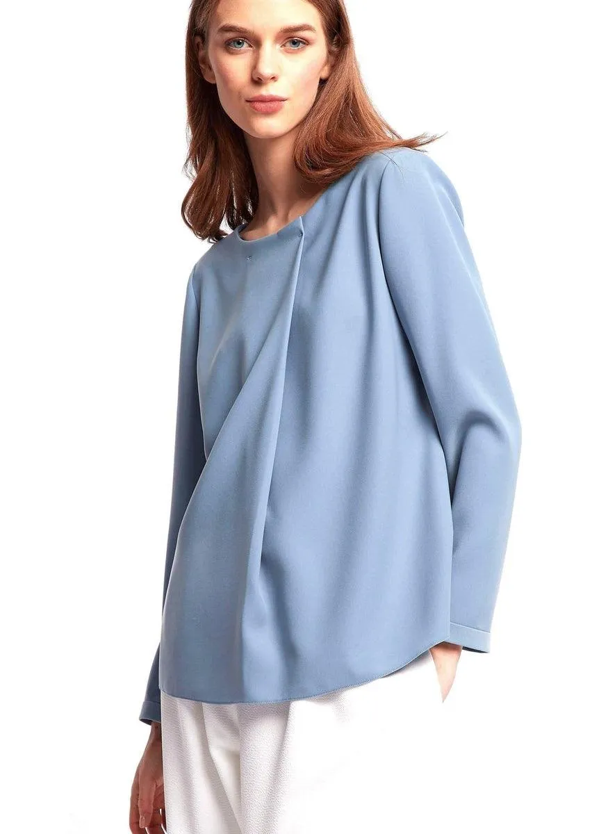 Blusa in Poly con Lembo Diagonale