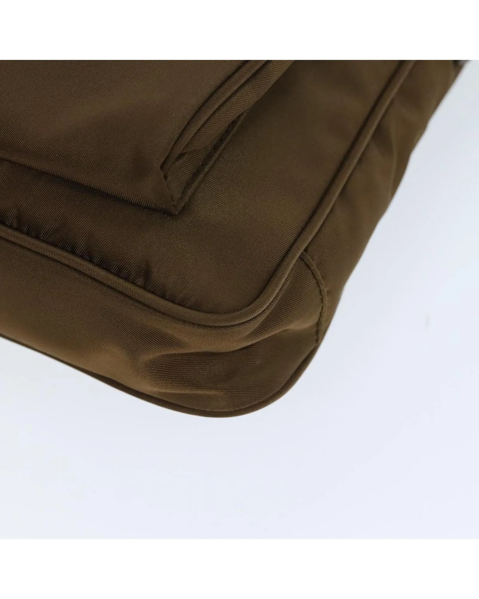Brown Nylon Shoulder Bag with Guarantee Card and Made in Italy