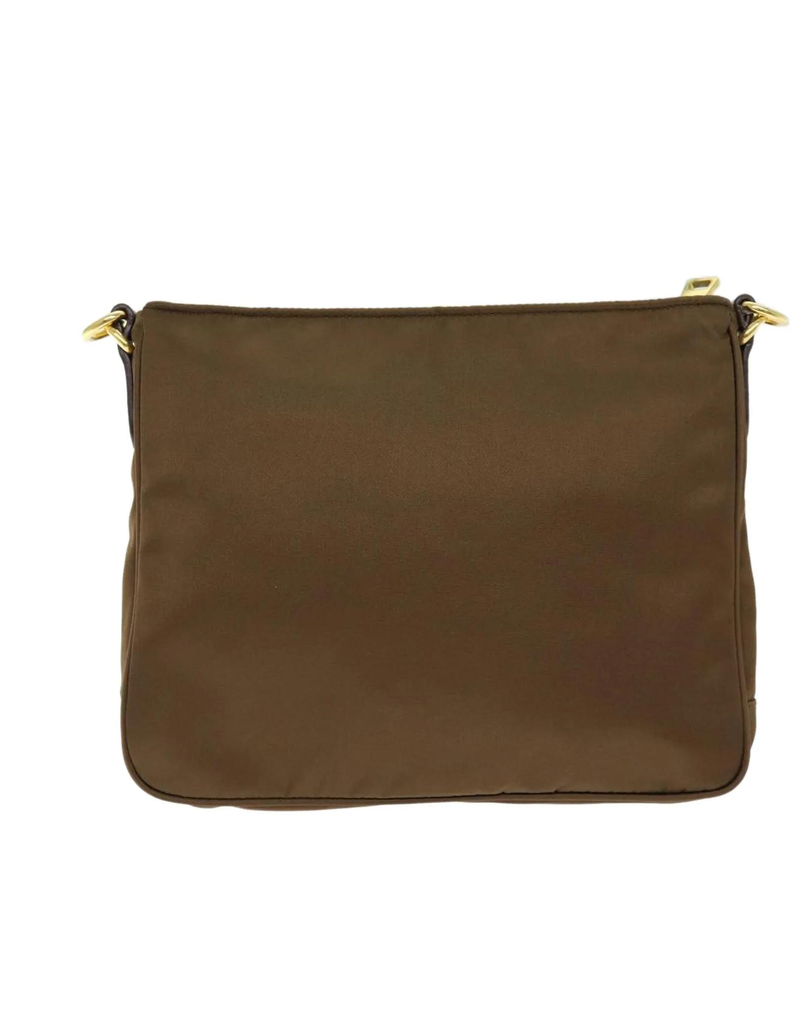 Brown Nylon Shoulder Bag with Guarantee Card and Made in Italy