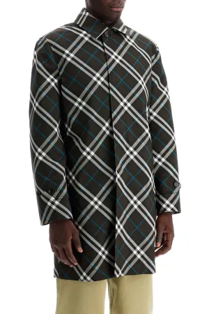 Burberry Ered"checkered Nylon Car Coat