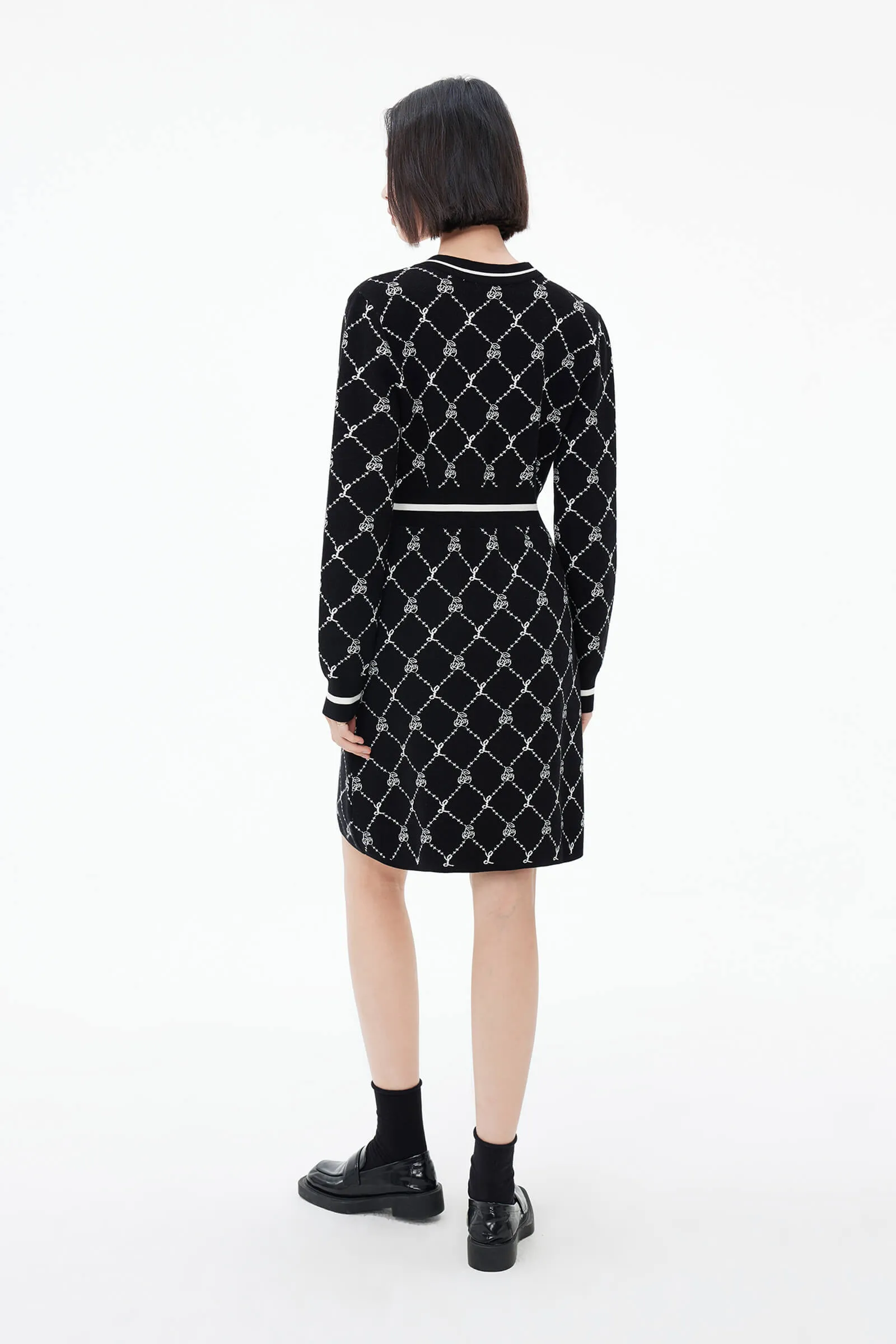Cherry Blossom Jacquard Dress