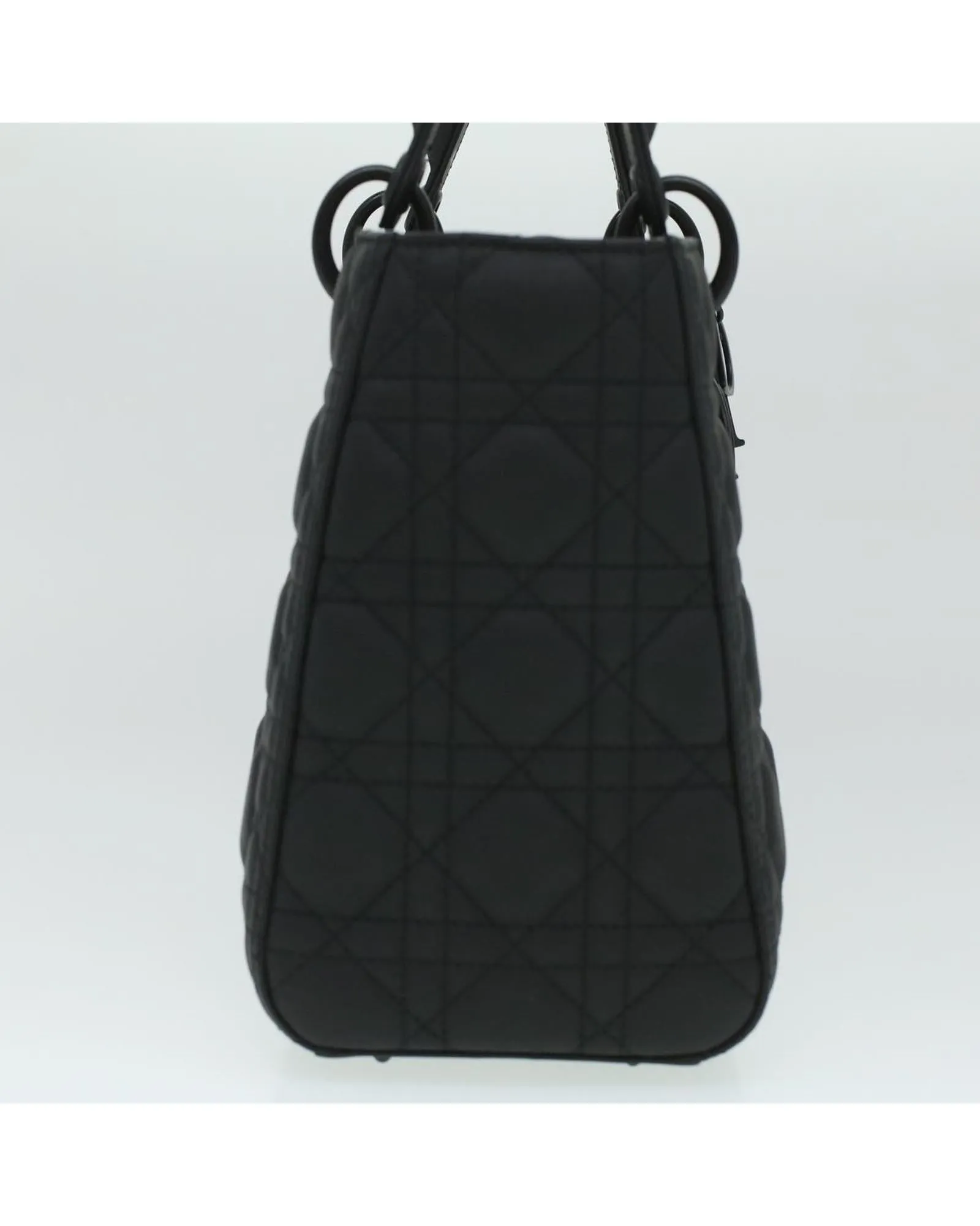 Christian Dior Canage Lady Dior Hand Bag Calfskin Black