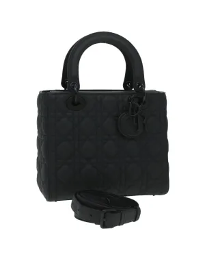 Christian Dior Canage Lady Dior Hand Bag Calfskin Black