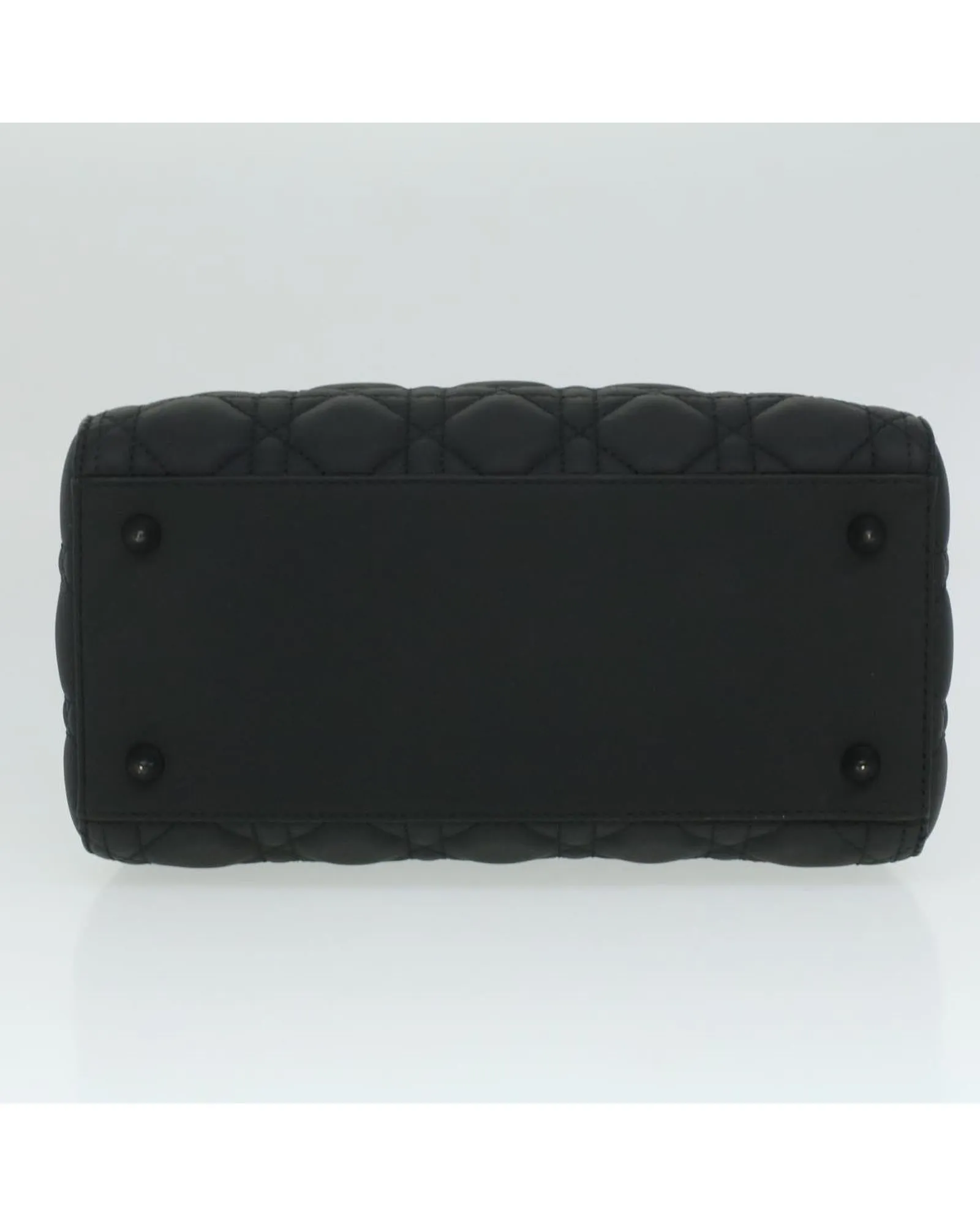 Christian Dior Canage Lady Dior Hand Bag Calfskin Black