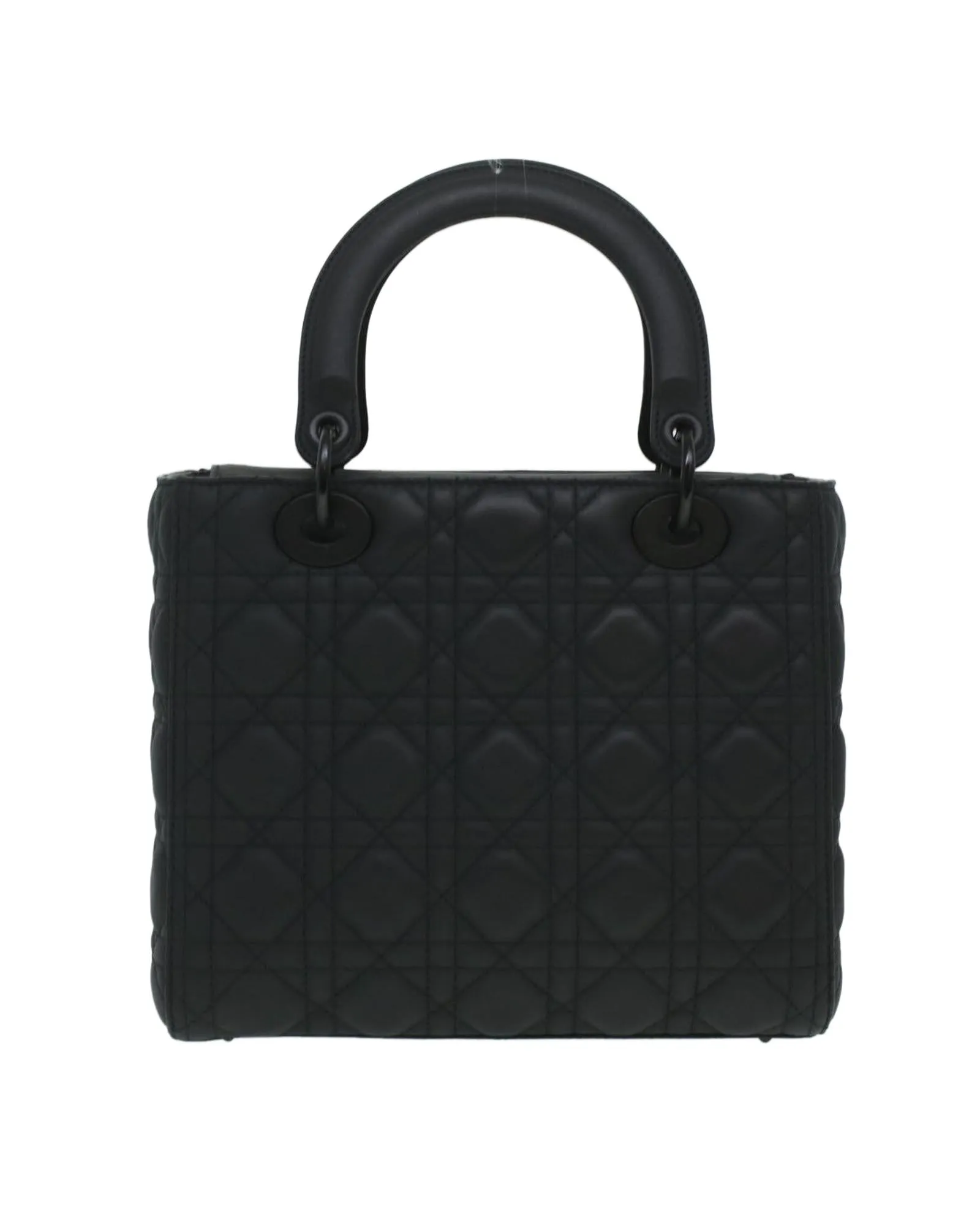 Christian Dior Canage Lady Dior Hand Bag Calfskin Black