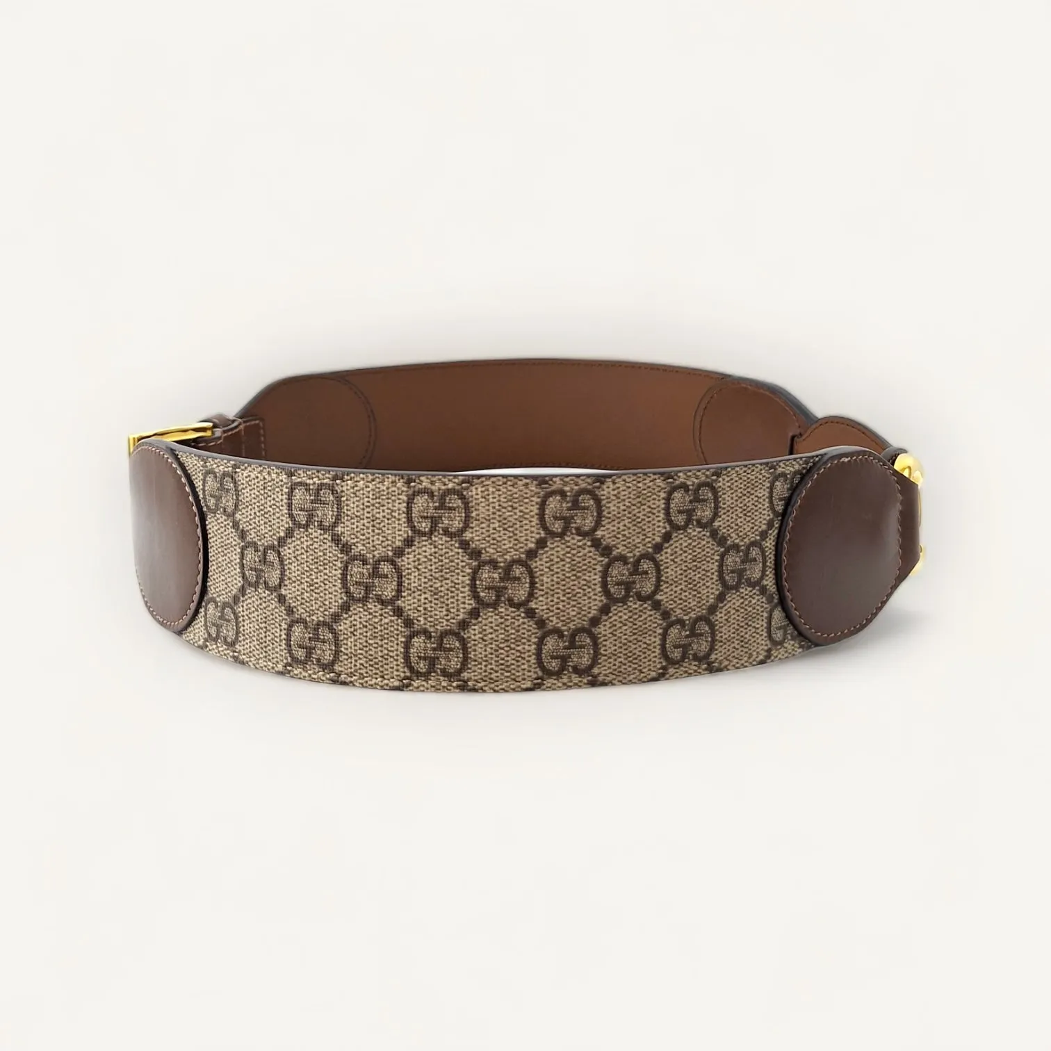 Cinto Gucci Monograma com Ferragem Dourada