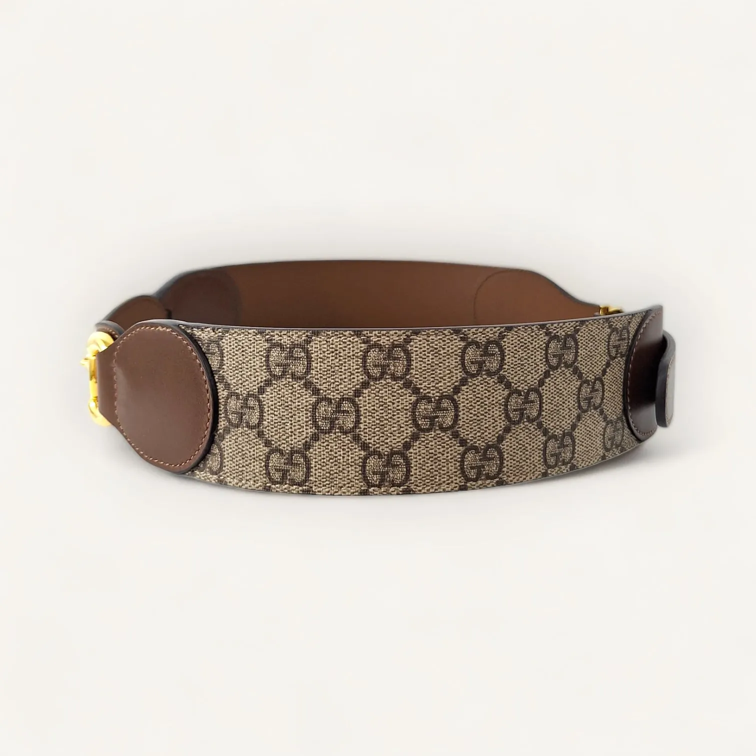 Cinto Gucci Monograma com Ferragem Dourada