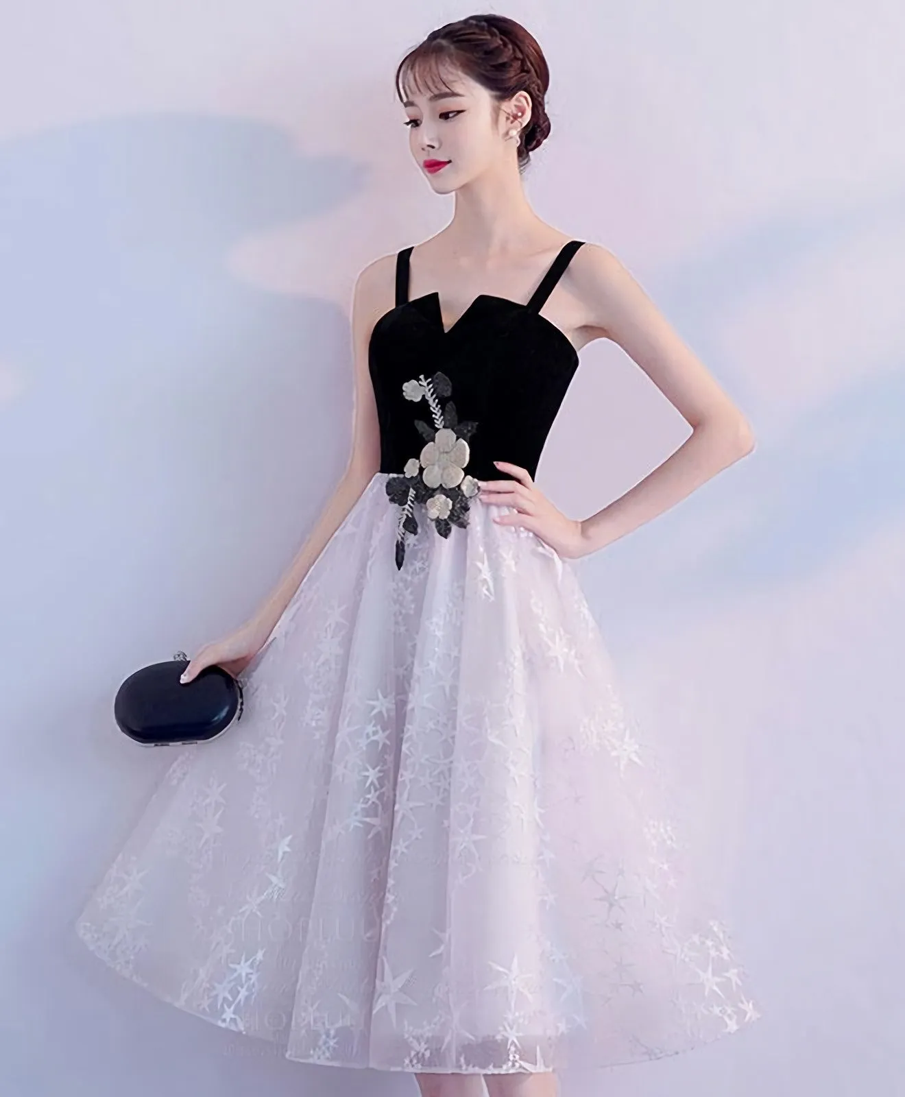 Cute Tulle Lace Short Prom Dress Tulle Homecoming Dress