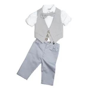 Dolce Bambini - Baby Boy 4 Piece Light Grey Suit