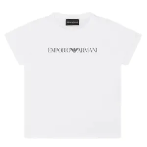 Emporio Armani Kids Printed Logo White T-Shirt