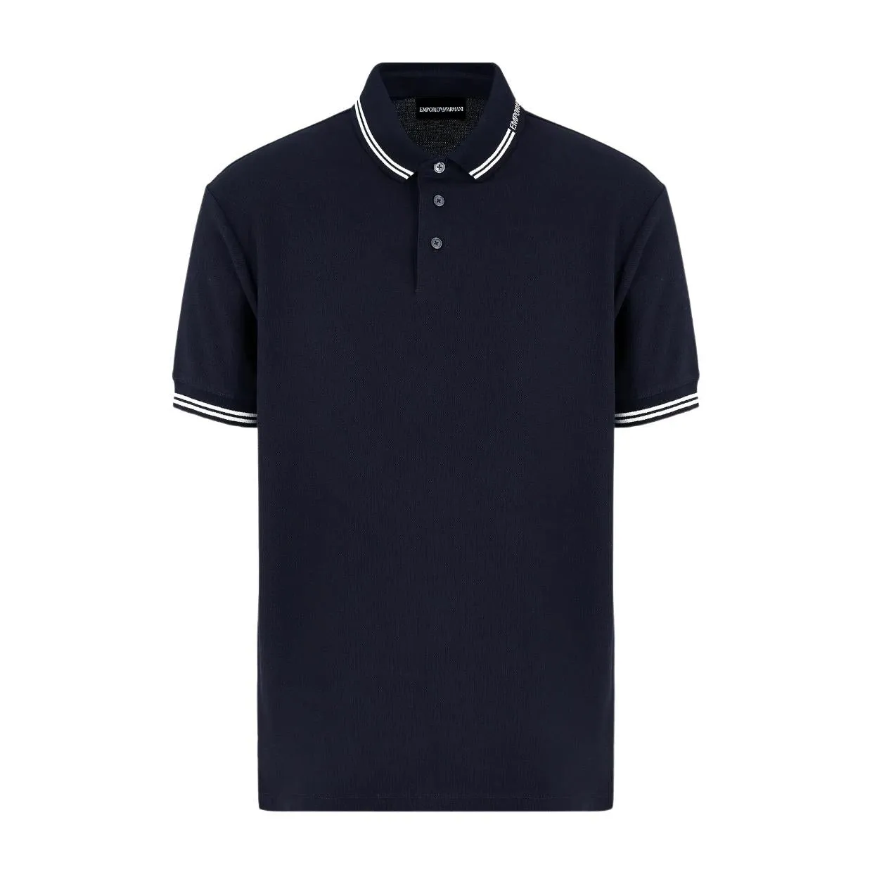 Emporio Armani Logo Collar Dark Navy Polo Shirt