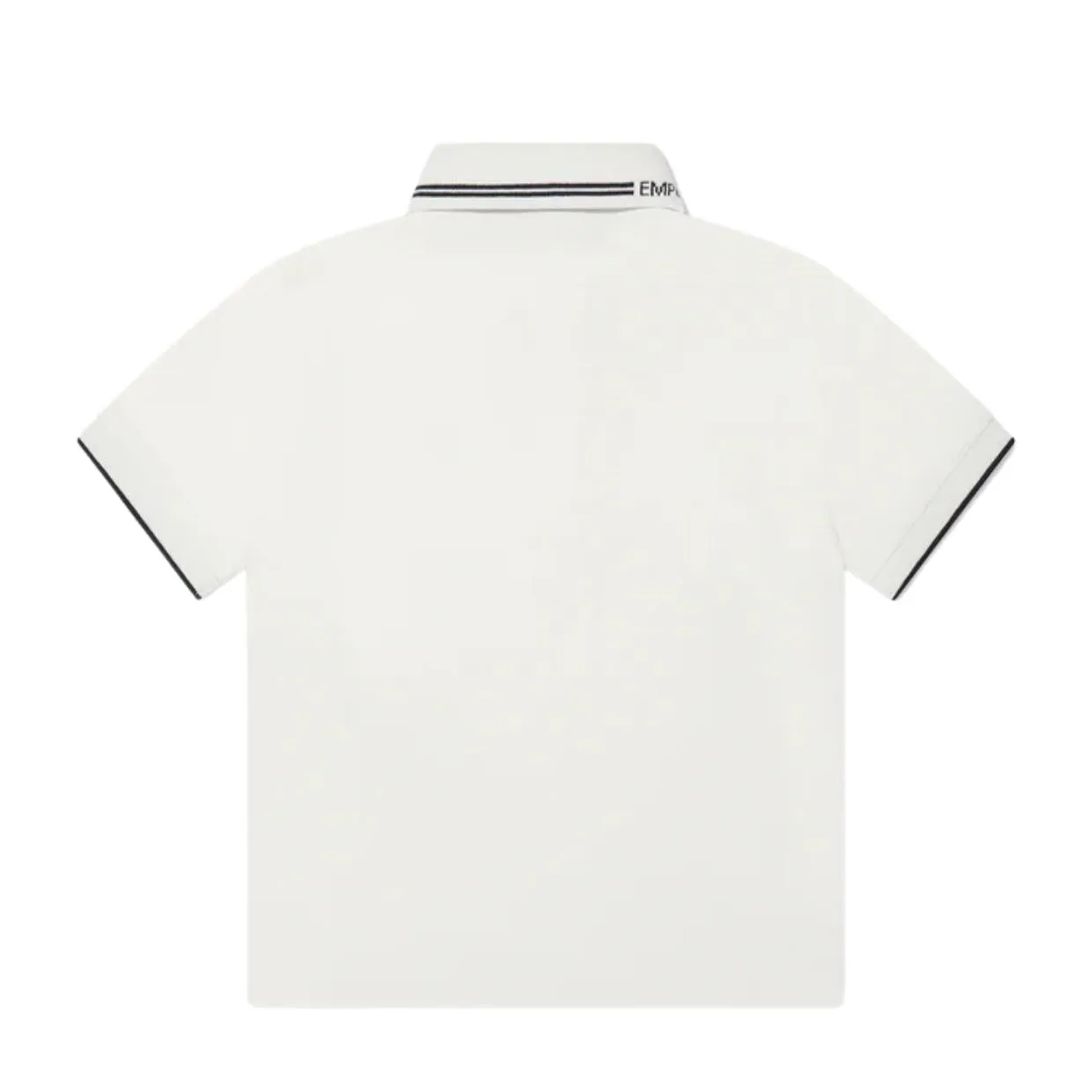 Emporio Armani Logo Collar White Polo Shirt