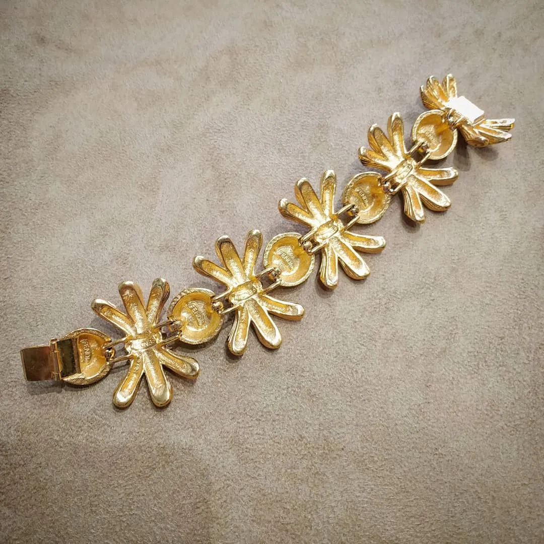 Fendi Vintage Gold Black Statement bracelet