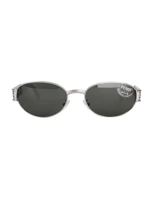 Fendi Vintage Silver Palladium Spell Out Side Frosted Acrylic Sunglasses