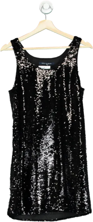 French Connection Black Sequin Sleeveless Dress UK 6