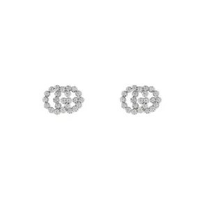 GC GG Running 18ct White Gold Diamond Stud Earrings D