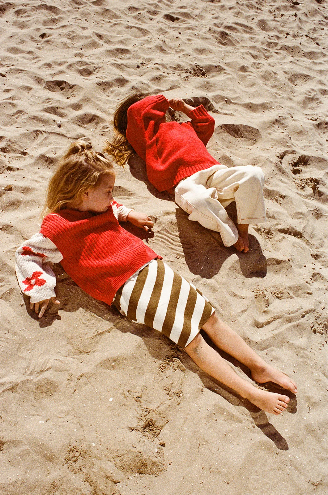 Grown Diagonal Stripe Knit Skirt - Coffee