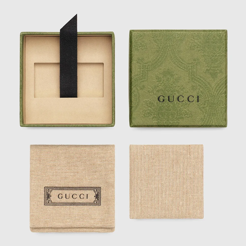 Gucci GG Marmont Motif Aged Silver Thin Ring