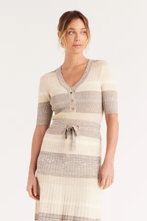 Hailey Co-ord Tee - Salt and Pepper