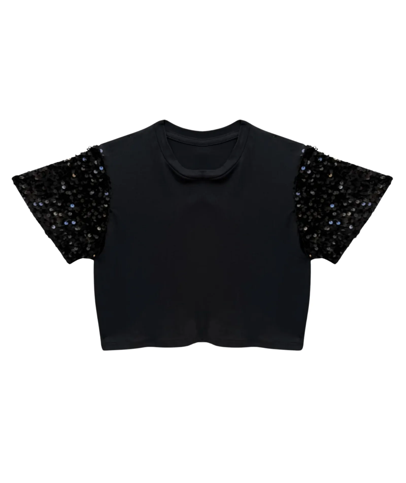 Katie J NYC Girls Black Sequin Misha Top