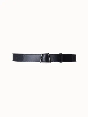 Leather and Horsehair Trapezoid Buckle Belt