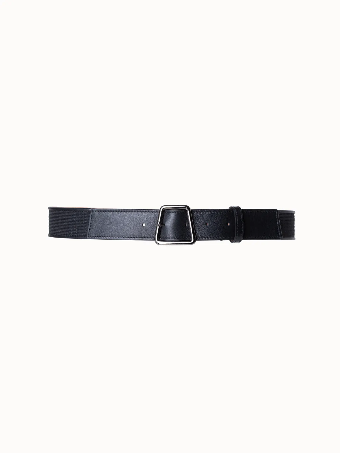 Leather and Horsehair Trapezoid Buckle Belt