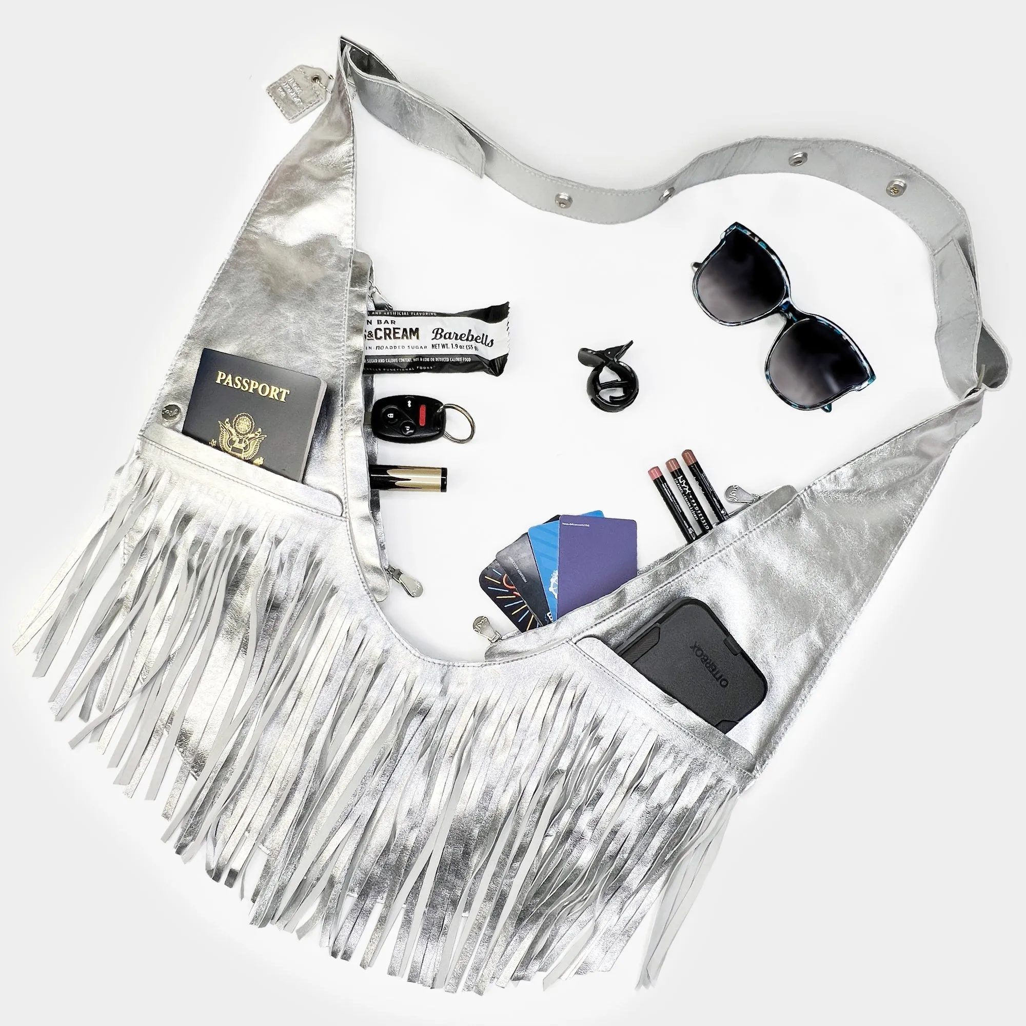 (LIVE) Sterling Leather Fringe Sash Bag