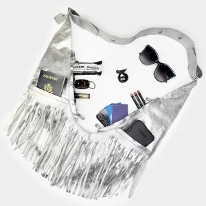 (LIVE) Sterling Leather Fringe Sash Bag