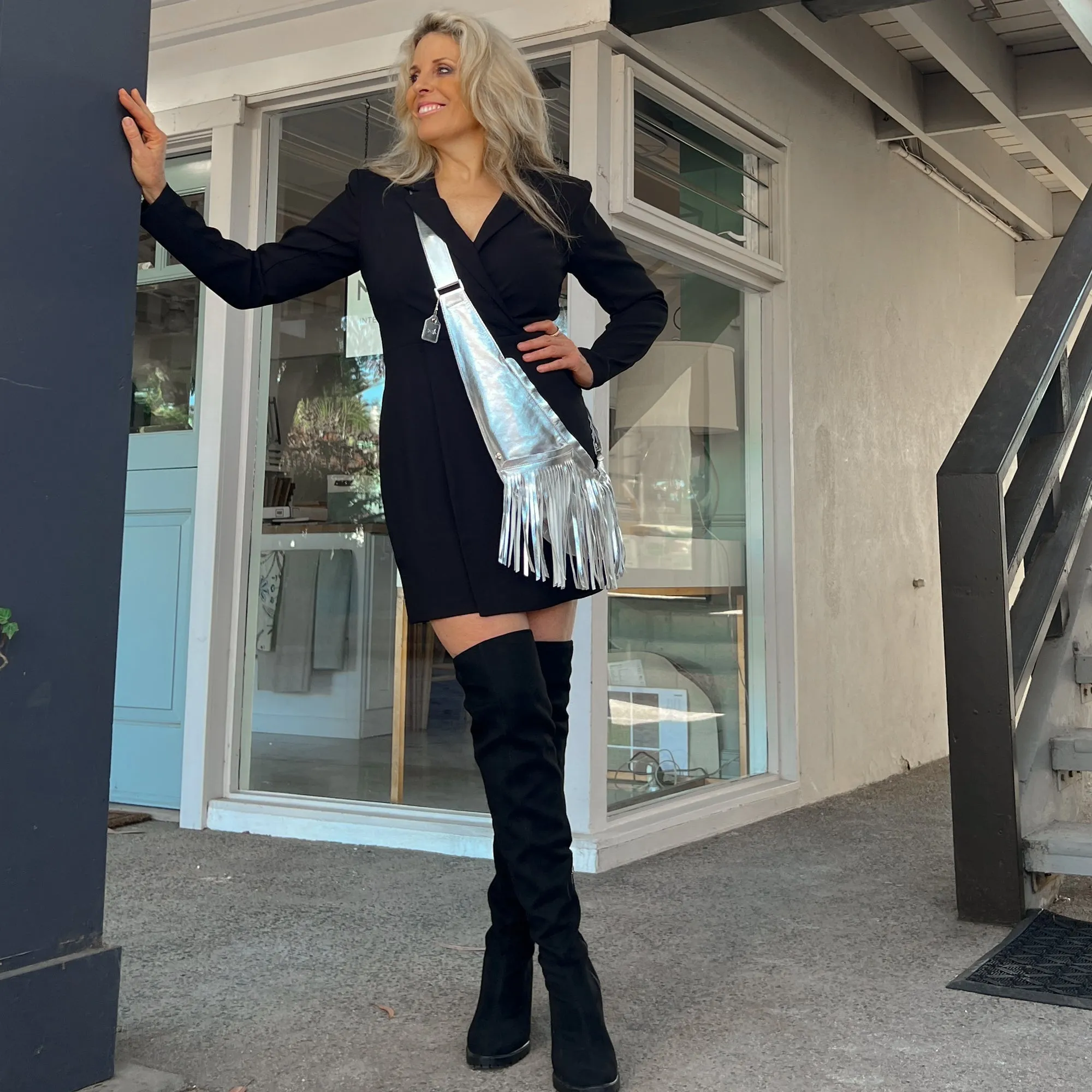 (LIVE) Sterling Leather Fringe Sash Bag