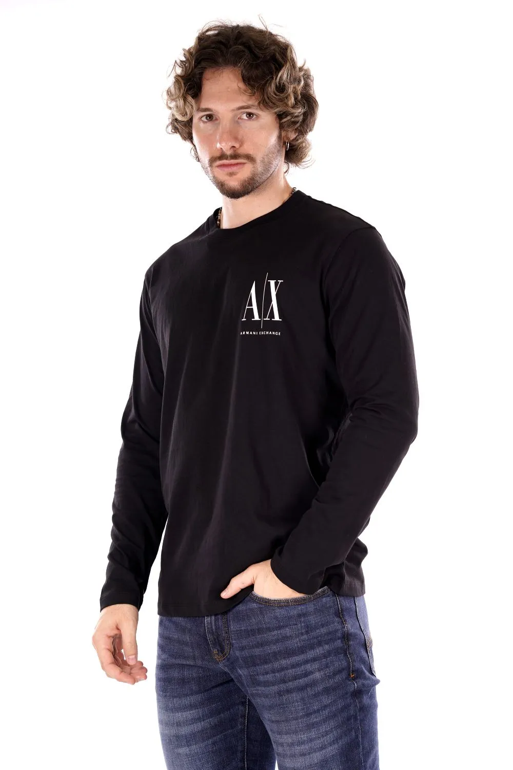 Long-shirt ARMANI EXCHANGE da Uomo - nero 8NZTPLZJH4Z1200 NERO