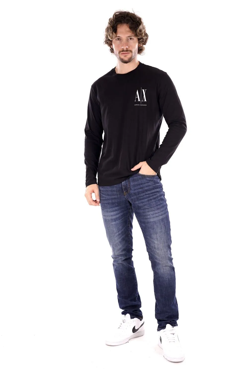 Long-shirt ARMANI EXCHANGE da Uomo - nero 8NZTPLZJH4Z1200 NERO