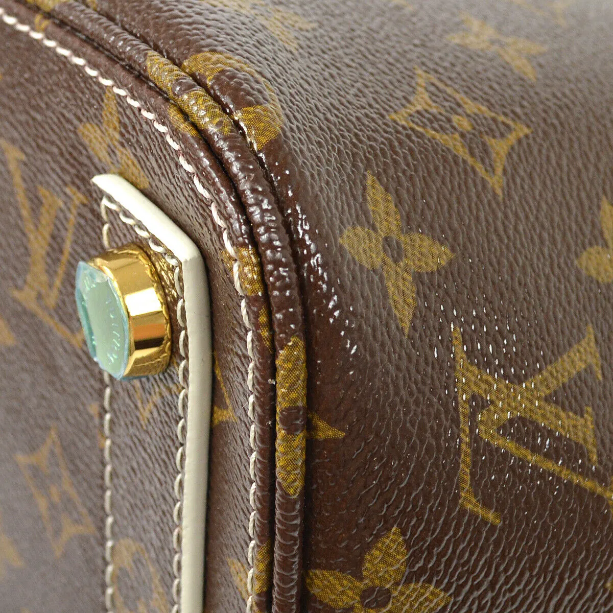 LOUIS VUITTON LOCKIT HAND TOTE BAG SHINY MONOGRAM M40597 61205