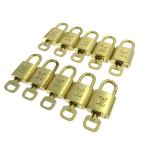 LOUIS VUITTON Padlock & Key Bag Accessories Charm 10 Piece Set Gold 20655